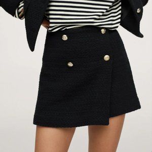 Mango Black Tweed Miniskirt | US Size Small